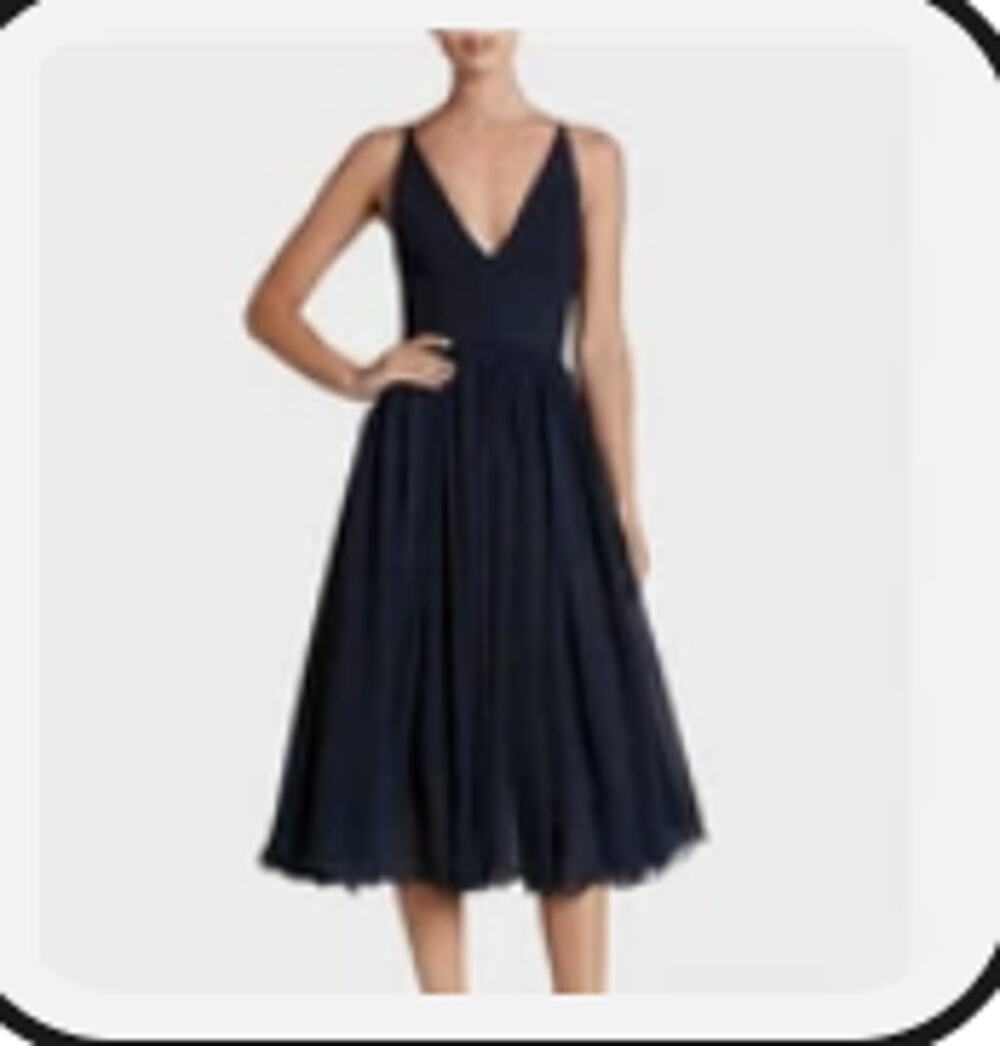 Dress the Population XS Alicia Chiffon Fit & Flare Dress Black